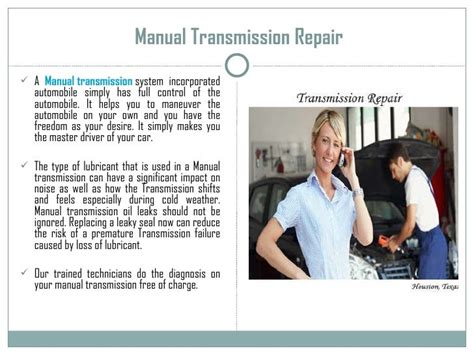 Automatic and manual transmission repair guide