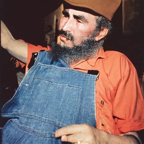 fidel castro wearing denim overalls designed by | Stable Diffusion | OpenArt