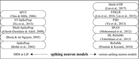 A taxonomy for supervised learning algorithms from the spiking neuron ...