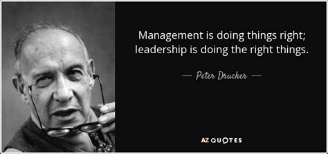 Peter Drucker quote: Management is doing things right; leadership is ...