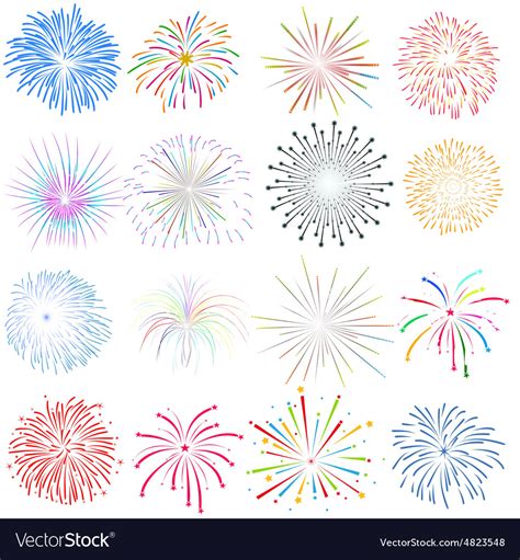 Firework design elements Royalty Free Vector Image