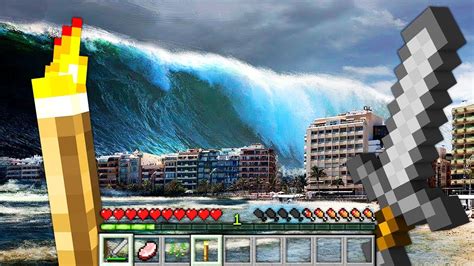 UN TSUNAMI EN MINECRAFT - YouTube