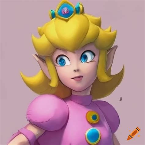Princess peach and link swap costumes artwork