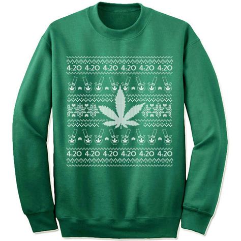 4:20 Weed Marijuana Ugly Christmas Sweater Sweatshirt for Men - Etsy