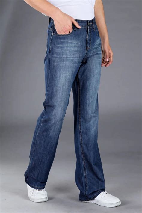 ICPANS Men's Flared Jeans Pants Fashion Vintage Wide Legs Flare Bootcut Jeans For Men Blue Jeans ...