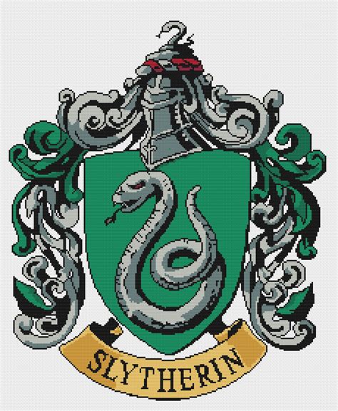 Slytherin crest cross stitch PDF pattern download | Slytherin crest ...