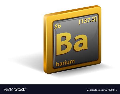 Barium chemical element chemical symbol Royalty Free Vector