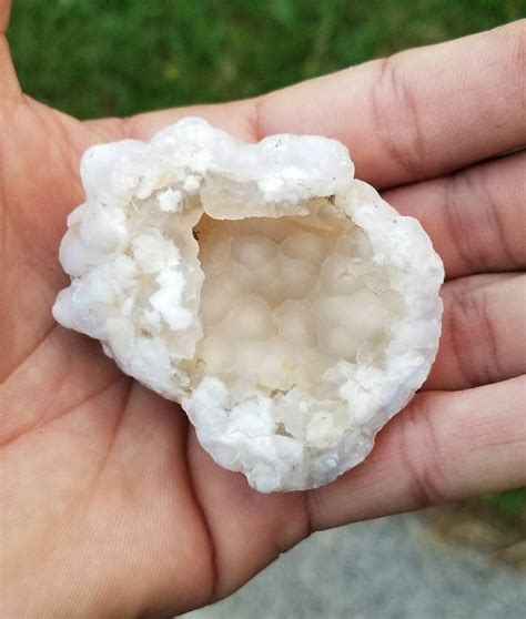 White Botryoidal Agate Geode Natural Montana | Etsy