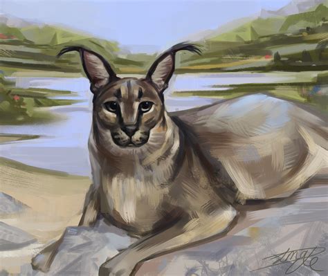 ArtStation - Gregory "Floppa" the caracal - commissioned