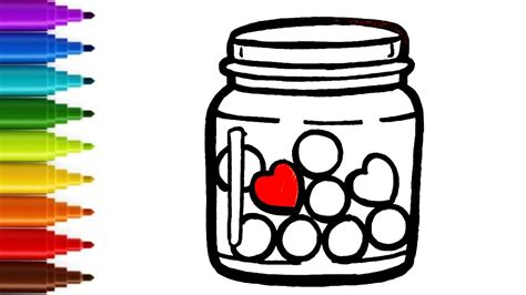 Drawing Candy Jar | How to Draw Jar | Drawing and Coloring - YouTube