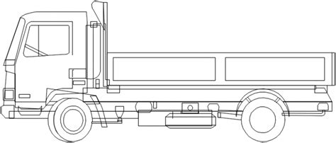 CAd drawings details of truck side view - Cadbull