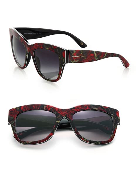 Lyst - Dolce & Gabbana Lace-print Plastic Sunglasses in Red