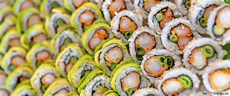 Variety Sushi Maki 6K wallpaper download