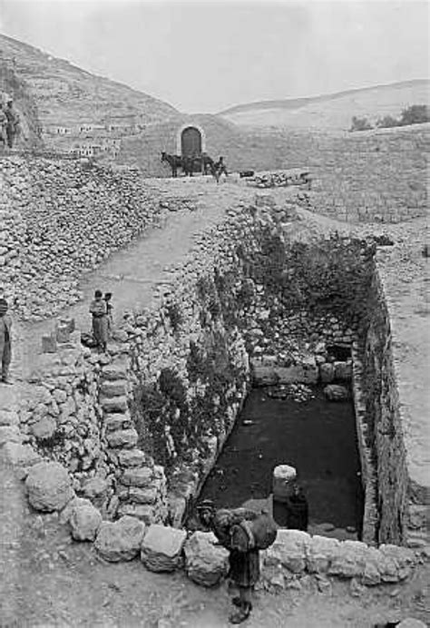 An old picture of the pool at the end of Hezekiah's tunnel with some ...