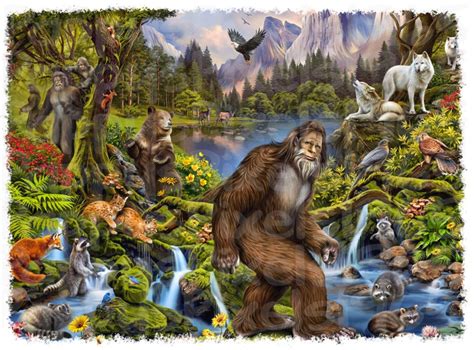 Bigfoot Sasquatch Animal Raccoon Lake Wolf Bear Eagle Png - Etsy