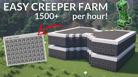 Minecraft Creeper Farm - Simple and Efficient 1500+ Gunpowder Per Hour! [Java] - YouTube