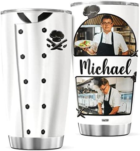 Personalized Coffee Tumbler Chef Nutrition Facts Travel Mug With Lid - Nutrigeno Matrix