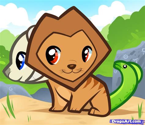 How to Draw a Chimera for Kids, Step by Step, Fantasy For Kids, For ...