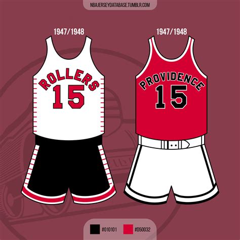 NBA Jersey Database, Providence Steamrollers 1947-1948 Record: 6-42...