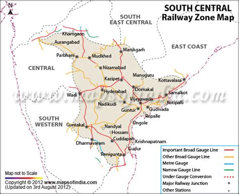 South Central Railway Zone India Map