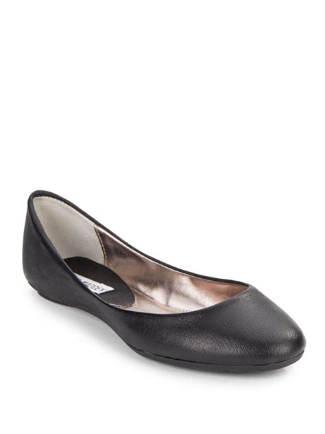 Lyst - Steve Madden Heaven Leather Ballet Flats in Black