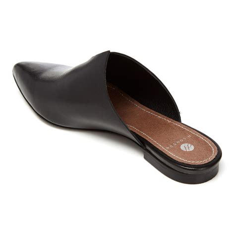 Hudson London Women's Amelie Leather Pointed Flat Mules - Black | FREE ...