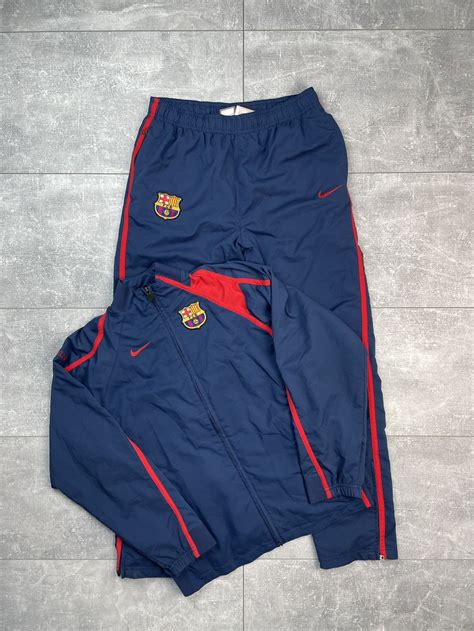 Nike Nike FC Barcelona Nylon Soccer Tracksuit Vintage | Grailed