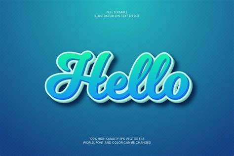 Premium Vector | Hello Text Effect