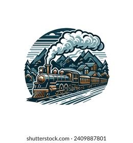 Smoke Steam Train Illustration Vector Brown Stock Vector (Royalty Free ...