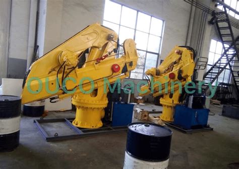 Yellow Hydraulic Folding Boom Crane Versatile With Different Types ...