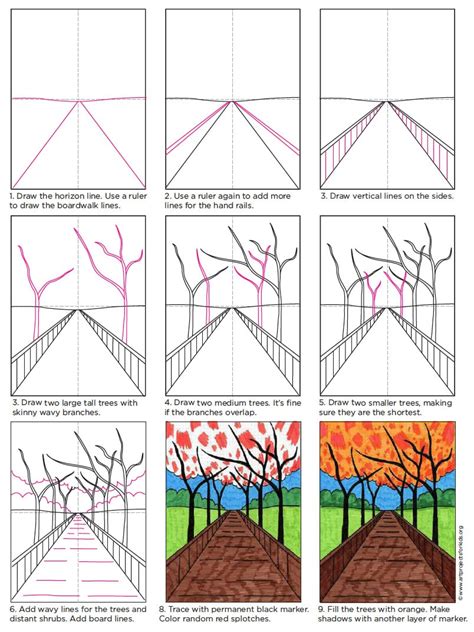 One Point Perspective Drawing Step By Step