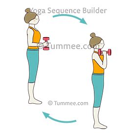 Chair Mountain Pose Lateral Raise Exercise Weights (Chair Tadasana ...