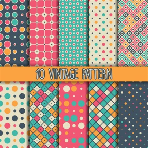 Free Vector | Ten vintage patterns