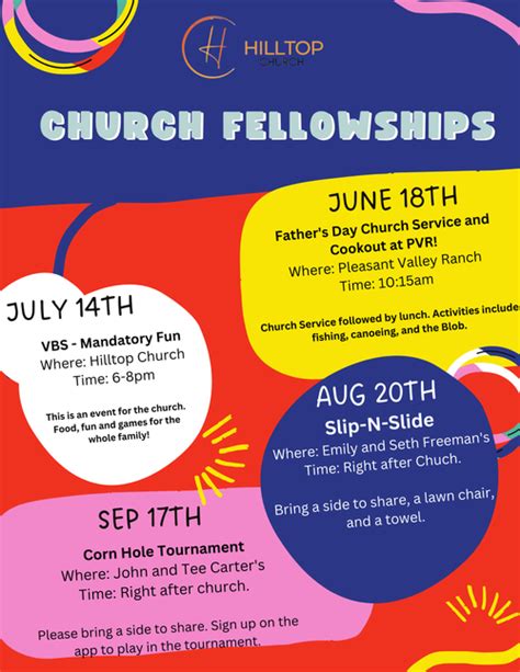 Hilltop Church - Church Fellowship Events