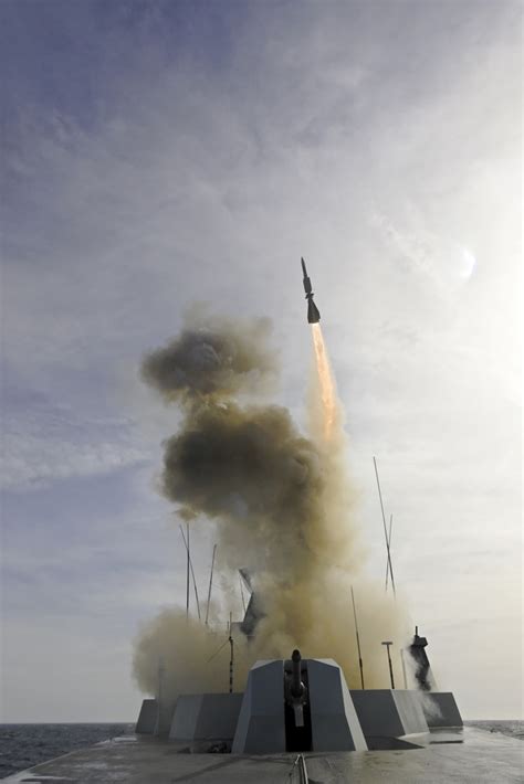 Successful launches of two MBDA ASTER missiles from the Cavour carrier ...