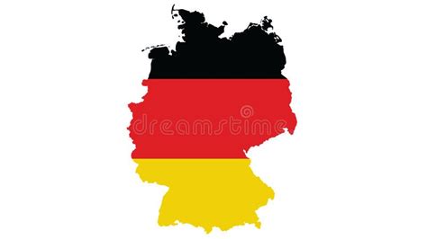 Germany Map with Flag Texture on White Background, Illustration ...