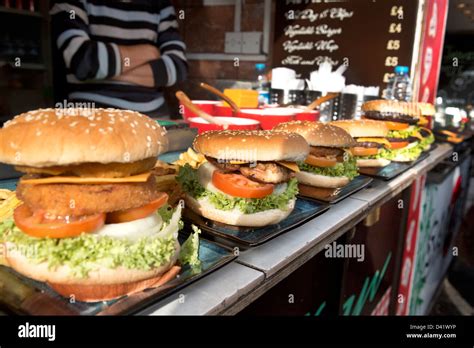 The food stalls in Camden town market. Camden Lock Stock Photo - Alamy