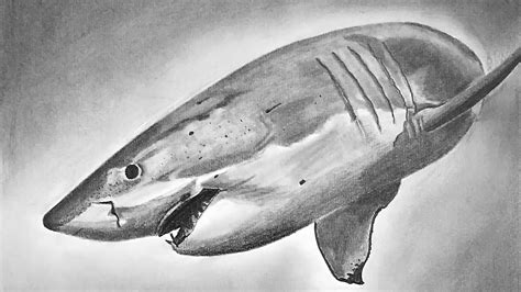 How to draw a Shark - Realistic Pencil drawing of a shark - How to Draw ...