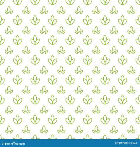 Simple Seamless Organic Wallpaper with a Pattern of Nature Green Leaf in a Linear, Minimal Style ...