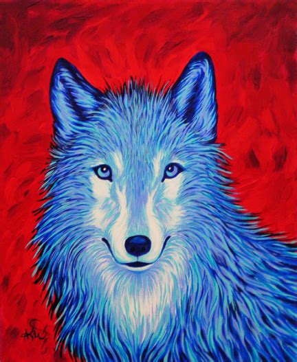 Blue Wolf Painting at PaintingValley.com | Explore collection of Blue ...