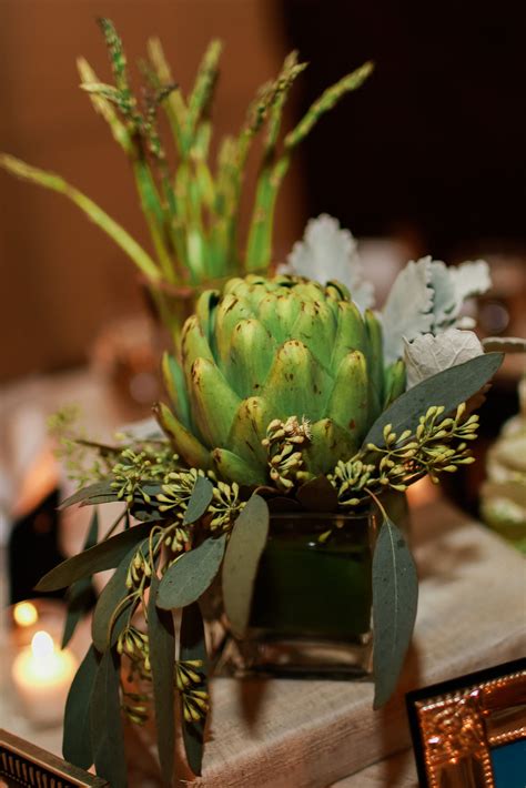 Green Artichoke and Eucalyptus Arrangements | Artichoke, Green, Floral arrangements