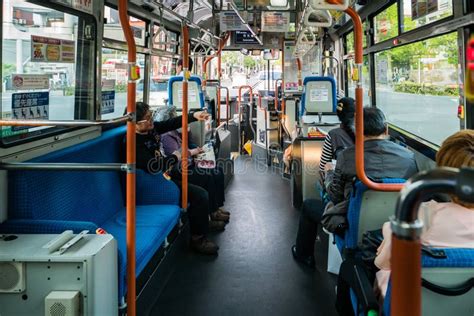 Interior of Kyoto City Buses Editorial Stock Image - Image of driver ...