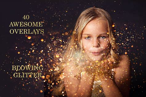 40 Blowing Glitter Photoshop Overlays, Confetti Photoshop overlay - FilterGrade