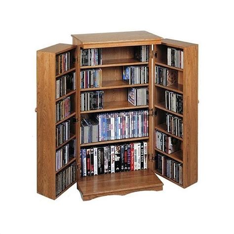 40" CD DVD Media Storage Cabinet in Dark Oak - CD-612D