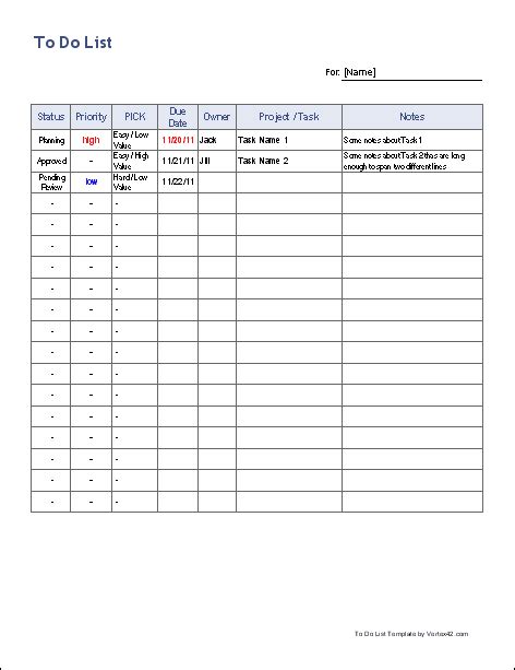 Free To Do List Template for Excel - Get Organized