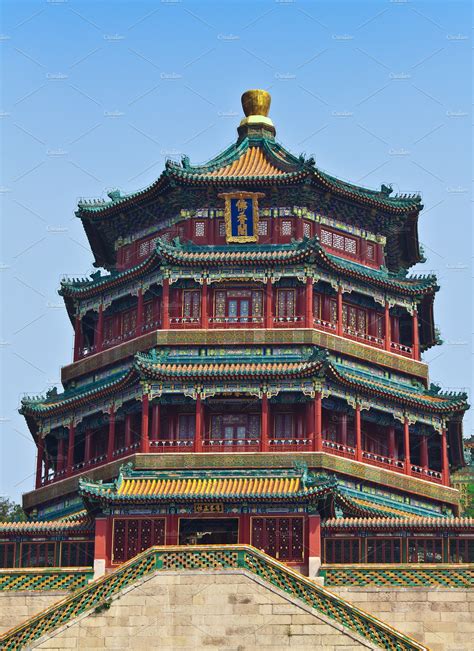 Temple in Summer Palace | Architecture Stock Photos ~ Creative Market