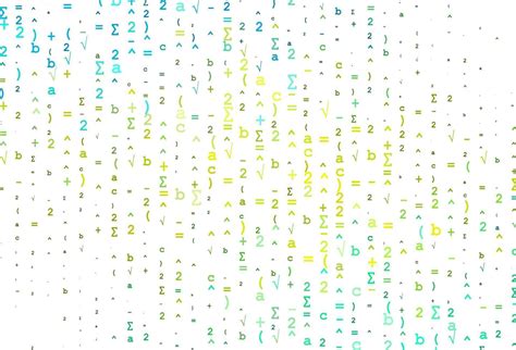 Light Green, Yellow vector template with math simbols. 14040632 Vector ...