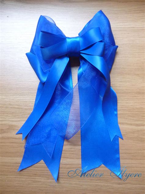 Blue ribbon hair clip by Ilyere on deviantART