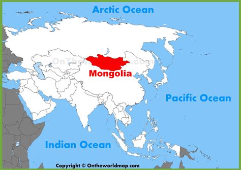 Mongolia location on the Asia map