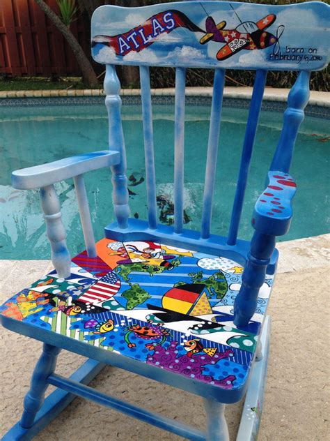 SOLD!! Custom order. Kids rocking chair, custom order by brushstrokes2inc on Etsy https://www.et ...